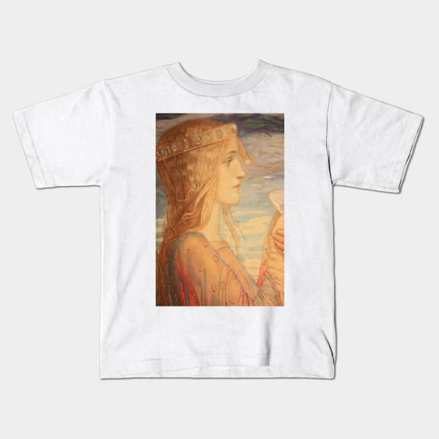 Isolde (detail from Tristan and Isolde) by John Duncan 1912 Kids T-Shirt by immortalpeaches